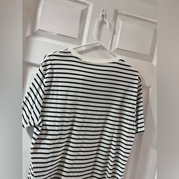 Guess Men Striped White Distressed Tee Size L - Picture 4 of 4